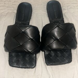 Bottega Veneta Black Woven Women's Sandals